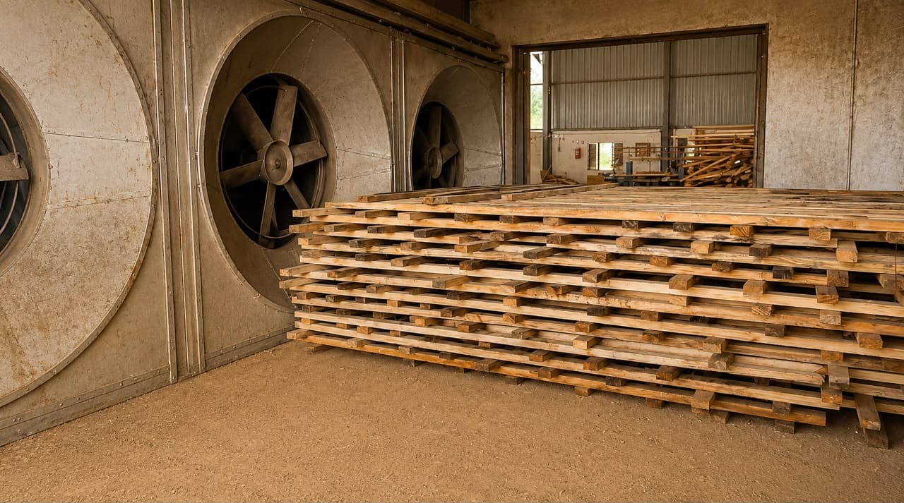 Drying Process — Timber seasoned down to a stable working moisture.